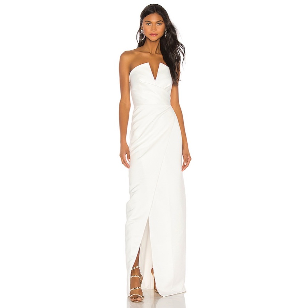Jay Godfrey White Strapless Gown